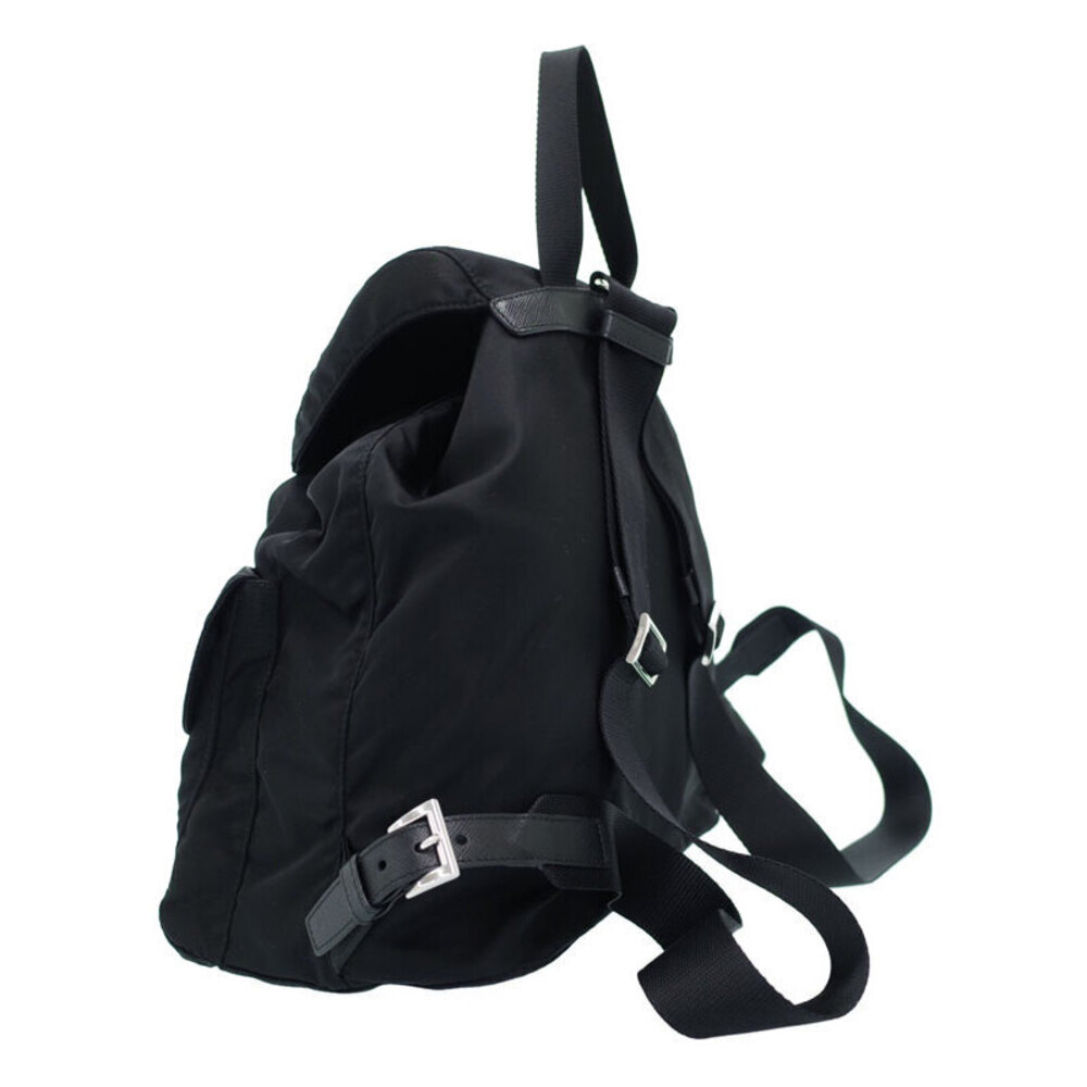 Prada Backpack Black pouch Daybag with Two Pocket Tessuto Rucksack